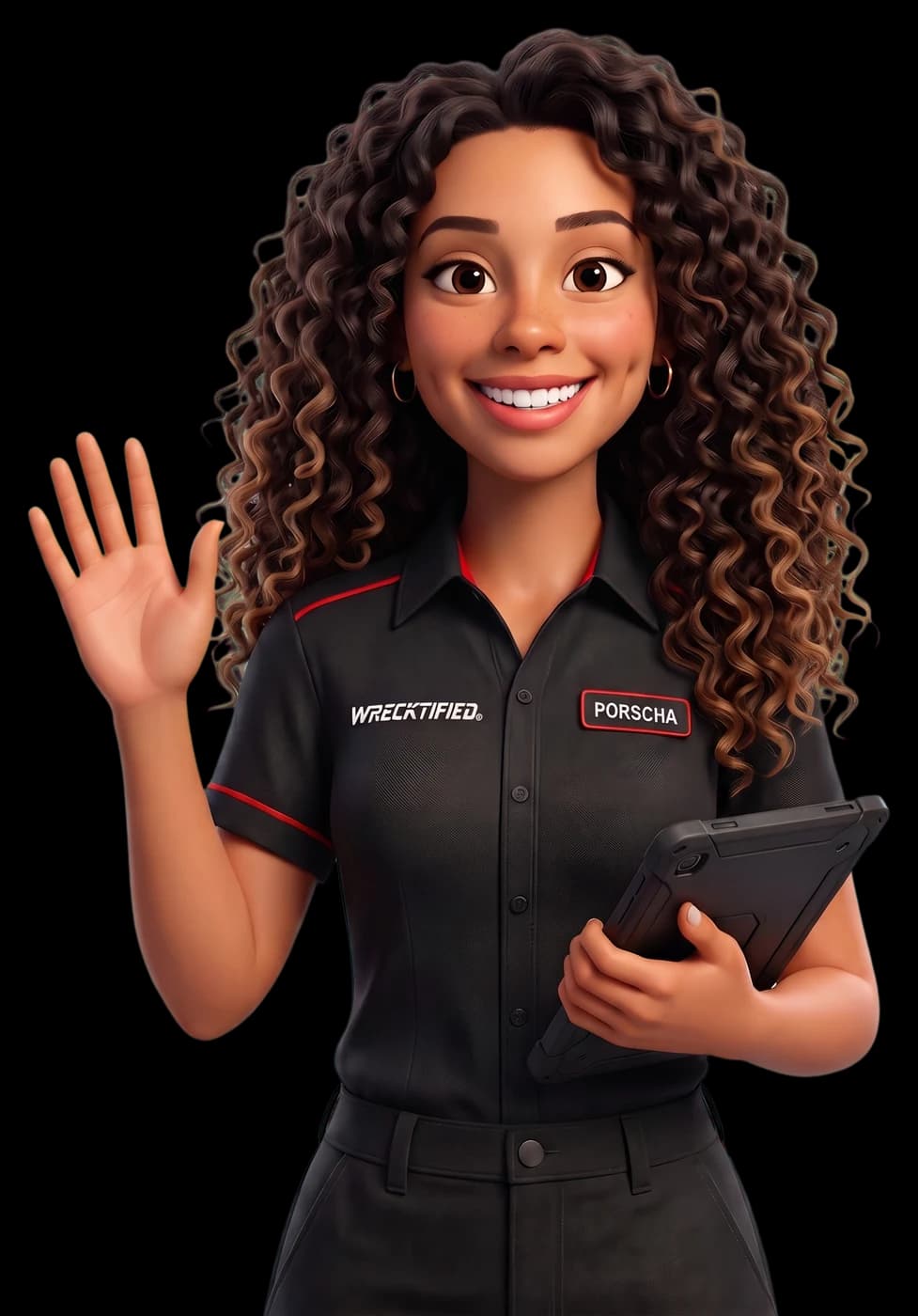 Porscha waving
